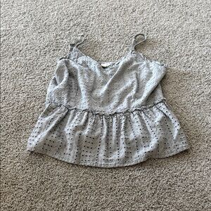 Elegant Gray Eyelet Camisole